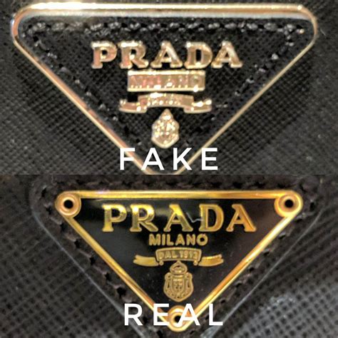 authentic prada logo vs fake|prada bag identification.